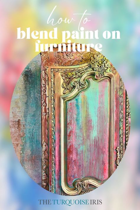 Learn how to blend paint on furniture for a colorful maximalist style without muddiness or mess! Paint On Furniture, Wood Painting Techniques, Colorful Maximalist, Painted Furniture Designs, Fantasy Craft, Fantasy Furniture, Maximalist Style, Gallon Of Paint, Furniture Painting Techniques