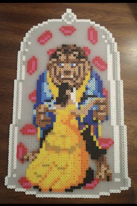 Beauty And The Beast Perler, Melted Bead Crafts, Hama Disney, Melt Beads Patterns, Christmas Perler Beads, Melty Bead Patterns, Pearl Beads Pattern, Easy Perler Beads Ideas, 3d Perler Bead