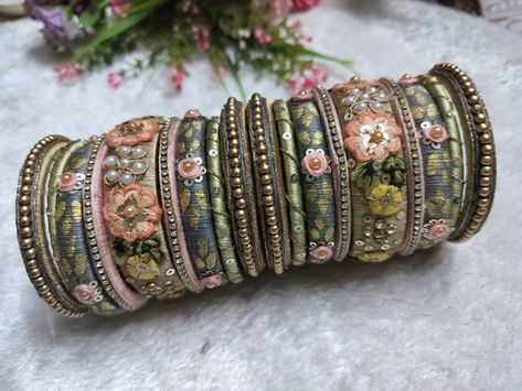 #bangles#threadbangles#fashion#weedingbangles#machingbangles#craft Cotton Thread Bangles, Handmade Bangles Ideas, Thread Bangles Making, Aari Bangles, Diy Bangles, Bottles Decoration Diy, Diy Earrings Dangle, Fabric Bangles, Silk Thread Bangles Design