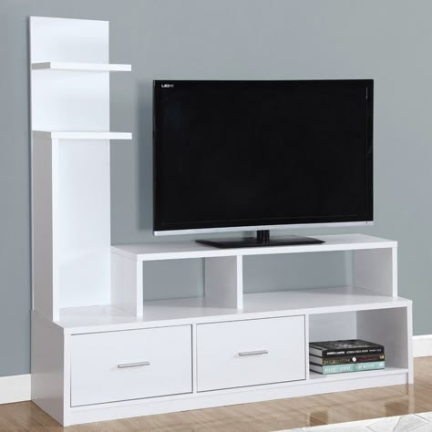 TV Stand Furniture Tv Stand, Diy Furniture Tv Stand, White Tv Cabinet, Display Tower, Meja Tv, Tv Unit Furniture Design, Tv Unit Decor, Tv Stand Furniture, White Tv Stands