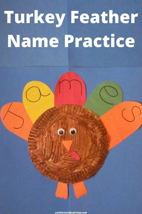 Turkey Feather Name Practice Name Practice, November Activities, Thanksgiving Projects, Name Crafts, Thanksgiving Preschool, Learning Printables, Turkey Craft, Name Activities, Turkey Feathers