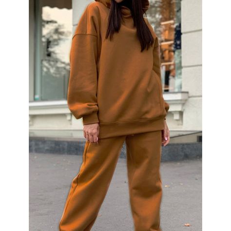 Suits, Loose Casual Hoodie Two-piece Suit Track Suit Aesthetic, Suit Aesthetic, Track Suits Women, Oversized Plaid Shirts, Comfy Bottoms, Aesthetic Clothing Stores, Y2k Aesthetic Outfits, Track Suit, Tracksuit Women