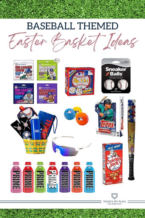 Easy ideas for making a baseball easter basket for your baseball player. These simple Easter ideas are trendy and fun for your teen or tween baseball player. Baseball Theme Easter Basket, Sports Easter Basket Ideas, Easter Basket Theme Ideas, Easter Basket For Boys Age 10, Soccer Easter Basket Ideas, Kids Easter Basket Ideas Boys, Easter Baskets For Boys 8-10, Softball Easter Basket Ideas, Baseball Basket Ideas