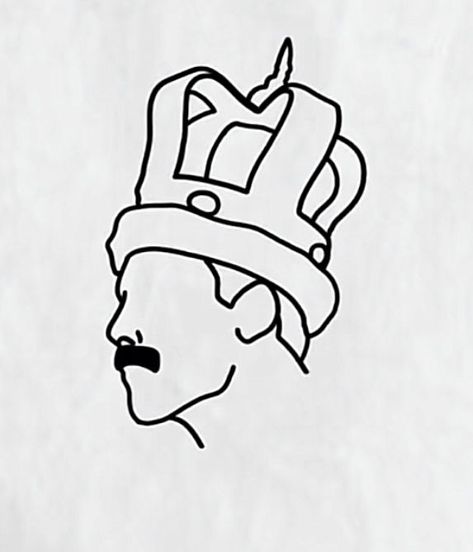 Freddie Mercury Outline, Queen Band Drawings Easy, Queen Drawing Easy, Queen Band Drawing, Freddie Mercury Drawing, Freddie Mercury Tattoo, Illusion Tattoo, Optical Illusion Tattoos, Illusion Tattoos