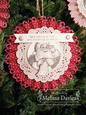 How To Make A Rosette, Paper Rosettes Christmas, Christmas Rosettes Paper Crafts, How To Make Rosettes With Fabric, Christmas Rosettes, Rosette Ornaments, How To Make Rosettes, Santa's List, Vintage Christmas Crafts