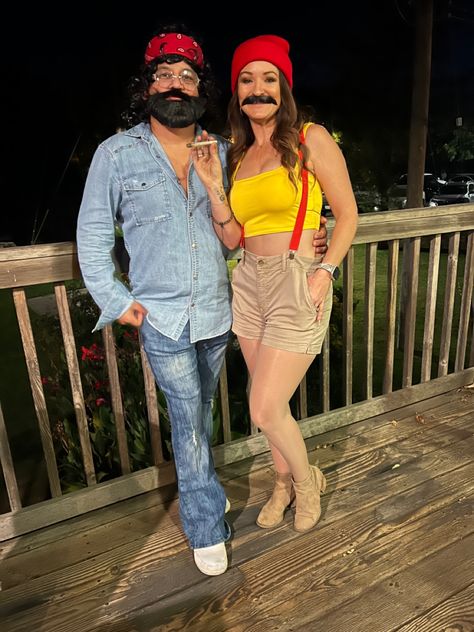 Halloween couple costume ideas! Man And Woman Costume Ideas, Best Friend Couples Costumes, Diy Couples Costumes For Halloween Unique, Couples Halloween Costume From Movies, Lowkey Couple Costumes, Costumes For Couples Funny, Super Easy Couples Halloween Costumes, Uncommon Couple Halloween Costumes, Different Couples Costumes