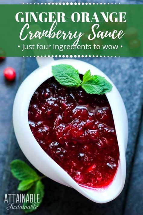 Cranberry Ginger Sauce, Warm Cranberry Sauce, Homemade Cranberry Sauce With Orange, Cranberry Sauce With Orange Juice, Yule Feast, Whole Cranberry Sauce, Cranberry Sauce With Orange, Attainable Sustainable, Thanksgiving Buffet