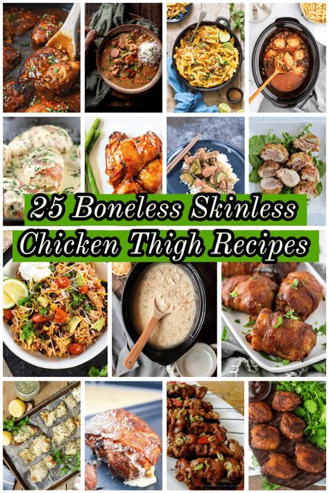 Grab some fresh boneless skinless chicken thighs and check out these recipe ideas. We have everything from bacon wrapped to crockpot burrito bowls! Boneless Skinless Chicken Thigh Crockpot, Healthy Boneless Skinless Chicken Thigh Recipes, Boneless Skinless Chicken Thighs Crockpot, Boneless Skinless Chicken Thigh Recipes Crockpot, Chicken Thighs Boneless Skinless, Skinless Boneless Chicken Thighs, Boneless Chicken Thighs Crockpot, Boneless Skinless Chicken Thigh Recipes, Chicken Thigh Stew