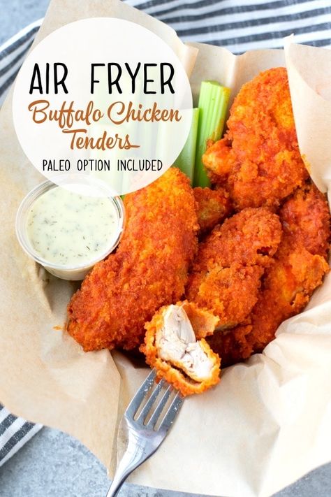 Air Fried Buffalo Chicken, Food Bedroom, Fried Buffalo Chicken, Buffalo Chicken Strips, Air Fryer Buffalo Chicken, Buffalo Chicken Tenders, Healthy Buffalo Chicken, Chicken Thigh Recipes Crockpot, Air Fry Recipes