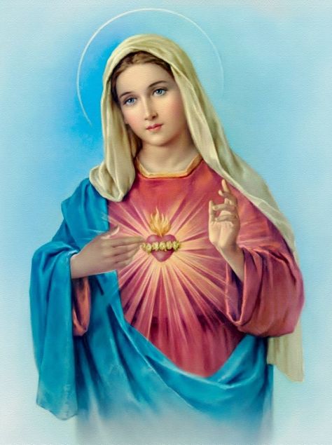 Inmaculado Corazón de María. Mother Mary Wallpaper, Mary Wallpaper, Immaculate Mary, Virgin Mary Picture, مريم العذراء, Jesus Mother, Virgin Mary Art, Mother Mary Images, Blessed Mary