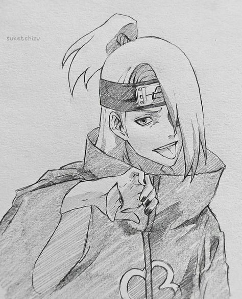 Deidara Drawing, Hidan Akatsuki, Manga Coloring Book, Anime Drawing Sketches, Naruto Sketch Drawing, Naruto Sketch, Best Anime Drawings, Anime Drawing Books, Naruto Drawings