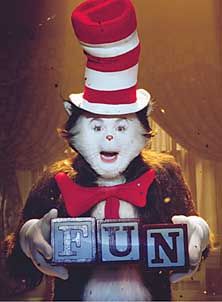 Mike Myers as The Cat in the Hat from the Dr. Seuss books Seussical Costumes, Mike Myers, Birthday Care Packages, Dr Seuss Books, Evil Cat, The Cat In The Hat, 22nd Birthday, Cat Character, The Lorax