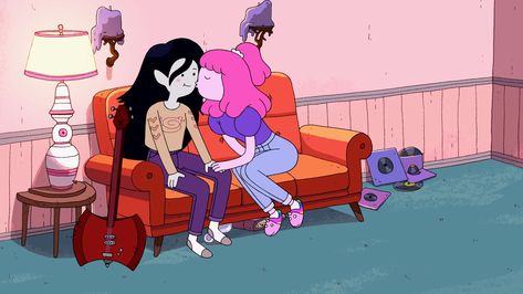 Marceline And Princess Bubblegum, Marceline And Bubblegum, Adventure Time Marceline, Princess Bubblegum, Adventure Time Art, Two People, Cartoon Network, Bubble Gum, Adventure Time