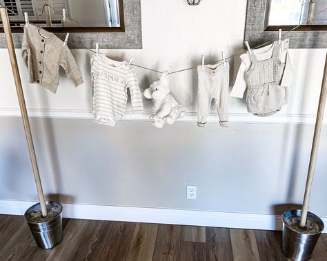 Baby Shower Clothes Line Ideas, Baby Clothesline Decoration, Baby Clothes Line Decoration, Clothes Line Baby Shower Decoration, Clothesline Baby Shower Decor, Baby Shower Clothes Line, Baby Shower Clothesline, Baby Shower Clothes, Farm Theme Birthday