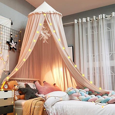 Bed Canopy With Lights, Princess Bed Canopy, Girls Canopy, Girls Bed Canopy, Princess Decor, Princess Canopy Bed, Princess Canopy, Dreamy Decor, Kids Canopy