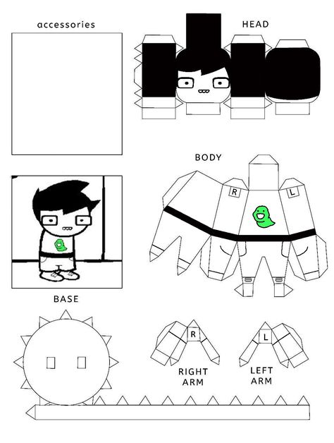 Homestuck Papercraft, Homestuck Matching Icons, Homestuck Crafts, Dearly Detested, Homestuck Karkat, Vast Error, Paper Toys Template, Paper Doll Template, I Dont Have Friends