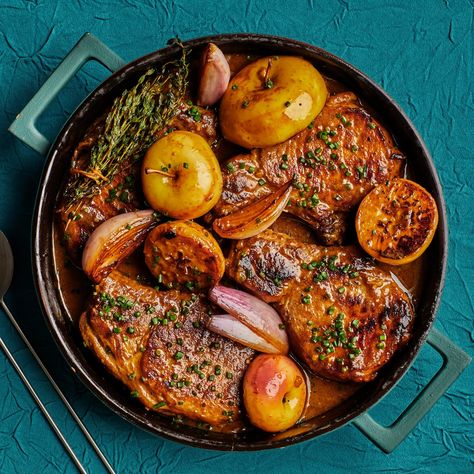 Mustardy Cider-Braised Pork Chops Recipe | Bon Appétit Braised Pork Chops, Apple Cider Vinegar Chicken, Mustard Pork Chops, Tender Pork Chops, Savory Tart, Cozy Meals, Chops Recipe, Hard Cider, Braised Pork