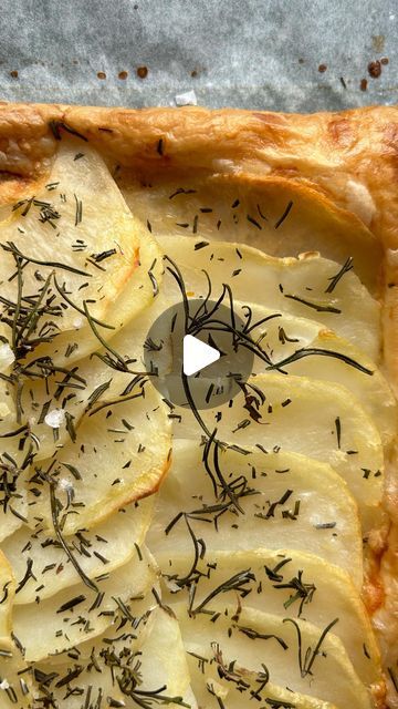 Olivia (BNutrSc ANutr) | Healthy Recipes on Instagram: "potato & rosemary tart🌿💛

yeppp, as good as it sounds. flakey, crispy potato & rosemary tart with a cheesy kick… enjoy! xx

#recipe 
Ingredients 
—2 x small potatoes 
—1 x sheet puff pastry
—1/3 cup grated pareggiano reggiano 
— approx. 3 tbsp hot water
—Rosemary (the more the better)
—Sea salt
—Olive oil, to drizzle 
— Milk

Method.
1. Peel & thinly slice your potatoes using a mandolin (approx. 4mm thick)
2. Place potato slices in a saucepan with water and bring to a boil. Par bake potatoes for approx. 7 minutes (ensure you do not over cook them, otherwise they will begin to break)
3. Once boiled, drain the water and run potatoes under cold water to prevent them from overcooking. Set aside.
4. Mix grated cheese with hot water to ma Small Potatoes, Potato Slices, Pastry Brush, Small Potato, Pastry Brushes, Crispy Potatoes, 7 Minutes, Sliced Potatoes, Parmigiano Reggiano