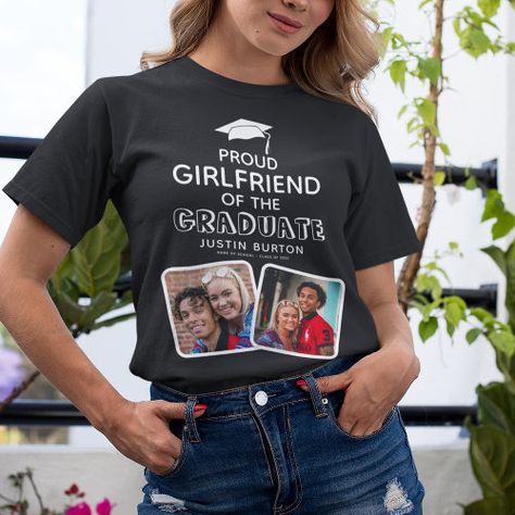 Celebrate the momentous achievement of your special graduate with this charming "Proud Girlfriend of the Graduate" graduation t-shirt. Crafted from soft, breathable cotton, this comfortable tee boasts a vibrant print that proudly declares your love and support.

The bold lettering, adorned with a... Boyfriends Graduation, Bf Graduation, Funny Graduation Shirts, Boyfriend Graduation, Diy Graduation Gifts, Grad Shirts, Best Graduation Gifts, Grad Hat, Gift Ideas For Girlfriend