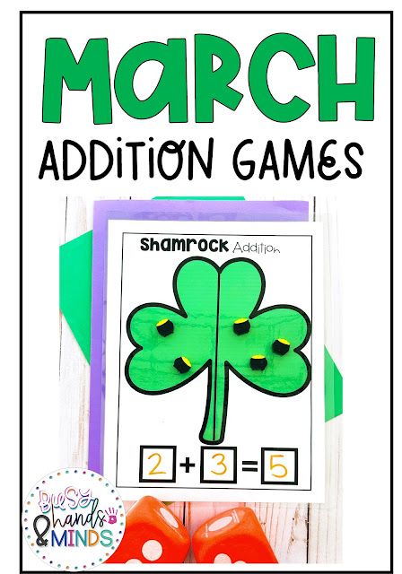 March Addition Games for Kindergarten Adding Games Kindergarten, Addition Games For Kindergarten, Whole Group Addition Games Kindergarten, Addition Games Kindergarten, March Addition Kindergarten, March Mathness, Addition Project, Games Kindergarten, Games For Kindergarten