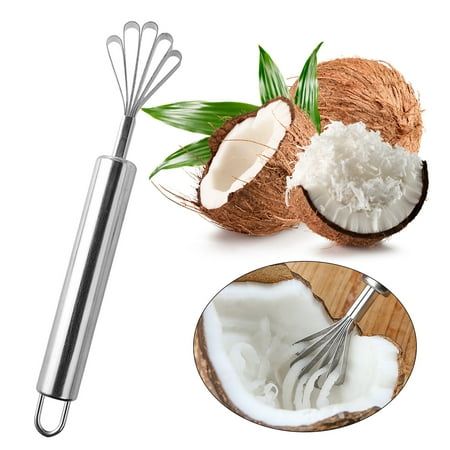 Coconut Grater Fish Remover Hand Coconut Meat Scraper Shredder Peeler Manual Machine Multi Purpose Planer Stainless Steel For Cooking Kitchen Food Tools Features: Stop throwing away the finished coconut. By collecting them with the grater, can have many dietary uses, such as desserts, soups, sauces, making desserts/gourmet/smoothies. Made of food grade stainless steel, and sturdy. 7.5 x 1.6 inches, can be taken anywhere you want to enjoy coconut meat. Not for coconut meat, but also for cantaloup Coconut Grater, Coconut Meat, Coconut Fish, Lemon Zester, Garlic Grater, Food Tool, Cheese Grater, Vegetable Peeler, Kitchen Food