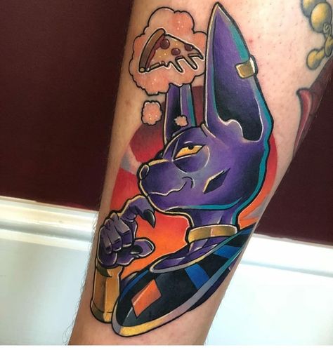 Beerus Tattoo, Dbz Tattoo, Lord Beerus, Majin Boo, Dragon Ball Tattoo, Anime Tattoo, Half Sleeve Tattoo, Anime Tattoos, I Tattoo