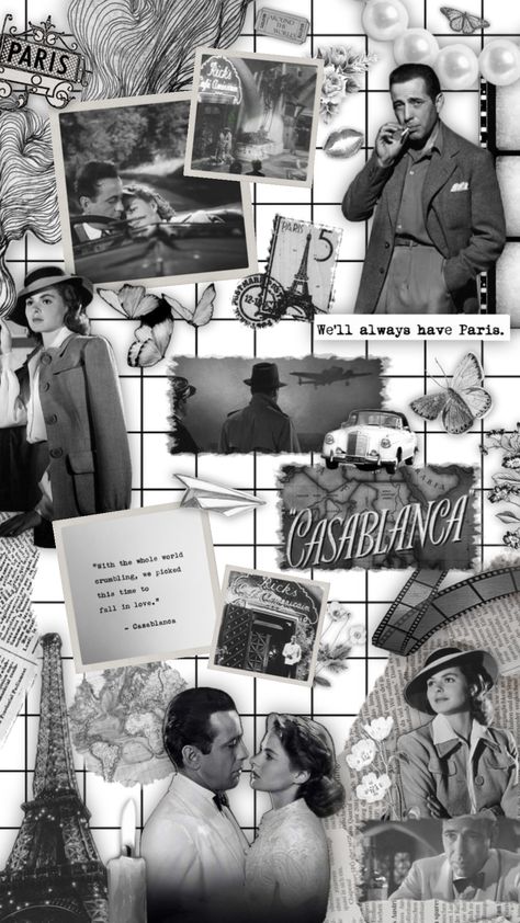 #casablanca #movie #movies #film #films #vintage #vintageaesthetic #wallpaper #blackandwhite #oldhollywood Old Movies Aesthetic Wallpaper, Black And White Movie Aesthetic, Old Hollywood Aesthetic Wallpaper, Old Hollywood Wallpaper, 1940 Aesthetic, Casablanca Wallpaper, 1930s Aesthetic, 1940s Aesthetic, Casablanca Movie