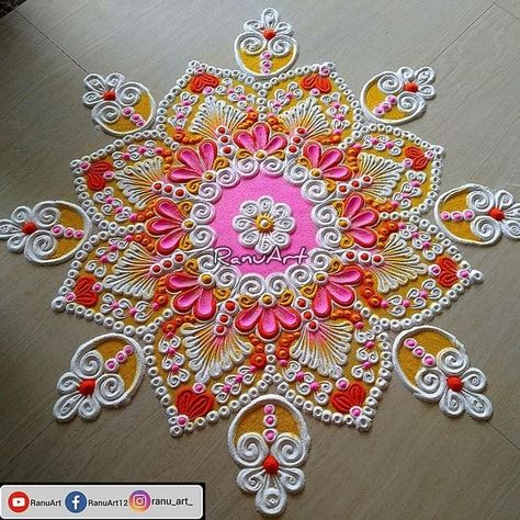 பொங்கல் கோலம், Diwali Designs, Rangoli For Beginners, Colourful Rangoli, Colour Rangoli, Traditional Rangoli, Diwali Design, Rangoli Designs Simple Diwali, Rangoli Designs Photos