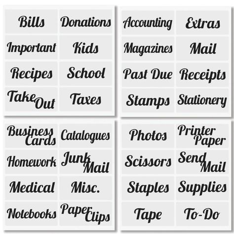 mDesign Labels for Home Office Storage/Organizing - Includes 32 Labels, Black | Organization & Labels | Michaels Organization Labels, Office Bin, Office Labels, Storage Labels, Staplers, Organizing Labels, Pencil Sharpeners, Organization Essentials, Memo Pads