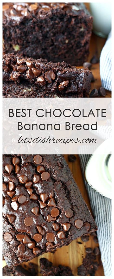 Best Chocolate Banana Bread, Frozen Banana Recipes, Chocolate Chip Banana Bread Recipe, Ripe Banana Recipe, Chocolate Banana Bread Recipe, Bread Chocolate, Chocolate Zucchini Bread, Chocolate Banana Muffins, Low Carb Dessert