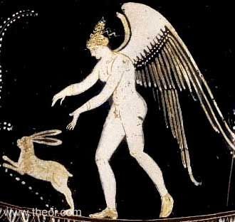 Greek Mythology: Hermaphroditos (or Hermaphroditus) was the god of hermaphrodites and of effeminate men. He was numbered amongst the winged love-gods known as Erotes.  Hermaphroditos was a son of Hermes and Aphrodite, the gods of male and female sexuality.    Some say he was once a handsome youth who attracted the love of a Naiad nymph named Salmakis. She prayed to to be united with him forever and a god, in answer to her prayer, merged their two forms into one. At the same time her spring... Apollo And Hyacinth, Greek Vase, Female Image, Ancient Greek Gods, Ancient Greek Art, Greek Mythology Art, Roman Art, Mythology Art, Greek Art