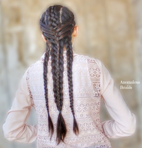 Triple Dutch/mermaid braid combo Braided Hairstyles Complicated, Scandinavian Braids, Slavic Braids, Costume Hairstyles, Best Braided Hairstyles, Celtic Hair, Medieval Hairstyles, Peinados Hair Styles, Viking Braids