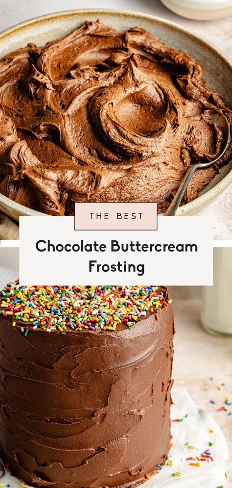 Chocolate Cake With Buttercream Frosting, Best Chocolate Buttercream, Homemade Chocolate Buttercream Frosting, Best Chocolate Buttercream Frosting, Chocolate Icing Recipes, Vegan Chocolate Frosting, Chocolate Frosting Recipe, Homemade Chocolate Frosting, Chocolate Fudge Frosting