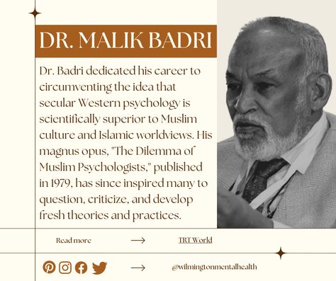 Islamic Psychology, Muslim Culture, Psychiatry, The Father, Health Awareness, Mental Health Awareness, Psych, Psychologist, Inspire Others