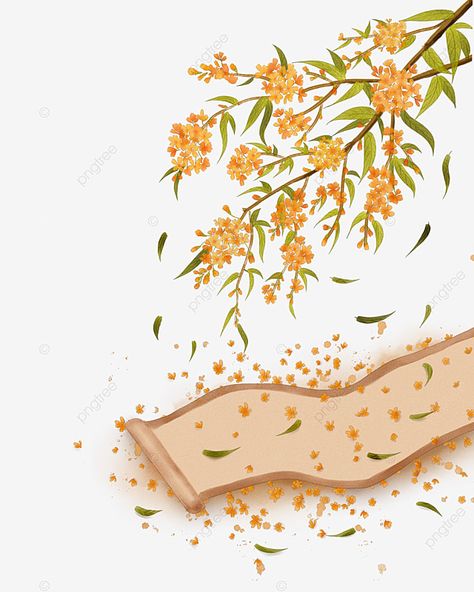 Osmanthus Flower, Osmanthus Fragrans, Plant Clipart, Hand Clipart, Clipart Flowers, Fabric Painting On Clothes, Moon Festival, Flowers Png, Flowers Clipart