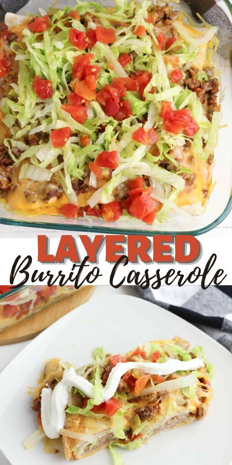 Burrito Bake Casserole Taste Of Home, Taste Of Home Burrito Bake, Burrito Bake Taste Of Home, 5 Layer Burrito Recipe, Burrito Bake Casserole, Raspberry Pinwheels, Pinwheels Recipes, Burrito Casserole Recipe, Burrito Bake