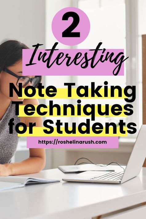 female student sitting at desk with laptop and taking notes in notepad Note Taking Techniques, Ways To Take Notes, College Note Taking, Secret Notes, College Notes, Take Notes, Study Skills, Good Notes, School Notes