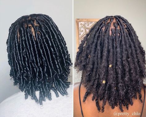 111 : 222 🧿👁🌿 on Instagram: “day 1 vs 1 year 🎉” Ombre Locs Black Women, Starter Locks, Balloon Rocket, 1 Vs 1, Hair Styles Short, Loc Hairstyles, Beautiful Dreadlocks, Short Locs Hairstyles, Dreadlock Style