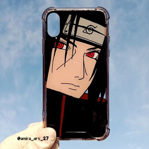 Uchiha itachi.naruto.colors.glasspainting.phone cover.algeria.dzair.japan.korea.anime.boys Naruto Phone Cover Ideas, Itachi Phone Cover, Naruto Phone Case Painting, Itachi Uchiha Phone Case, Naruto Phone Cover, Itachi Phone Case, Goku Images, Naruto Drawing, Itachi Naruto