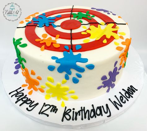 Paintball Cupcakes, Paintball Cake, Paintball Birthday, 16 Cake, Cute Baking, 12th Birthday, Cake Shop, Paintball, Kids Cake