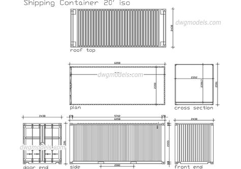 Shipping Container Blueprints, Shipping Containers Architecture, Container Architecture Concept, Footings For Shipping Container, Container Drawing, Clad Shipping Container, Bathroom Blueprints, Shipping Container Dimensions, Shipping Container Restaurant