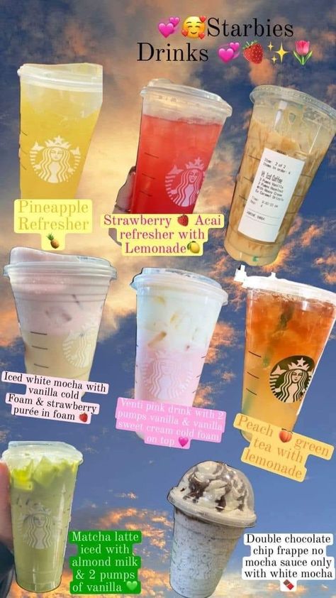 Starbucks Drinks Must Try, Summer Drink Starbucks, Starbuck Orders To Try, Aesthetic Starbucks Orders, New Starbucks Summer Drink 2024, Starbucks Energy Drink Recipe, Yummy Starbucks Orders, Good Starbucks Orders, New Starbucks Drinks 2024