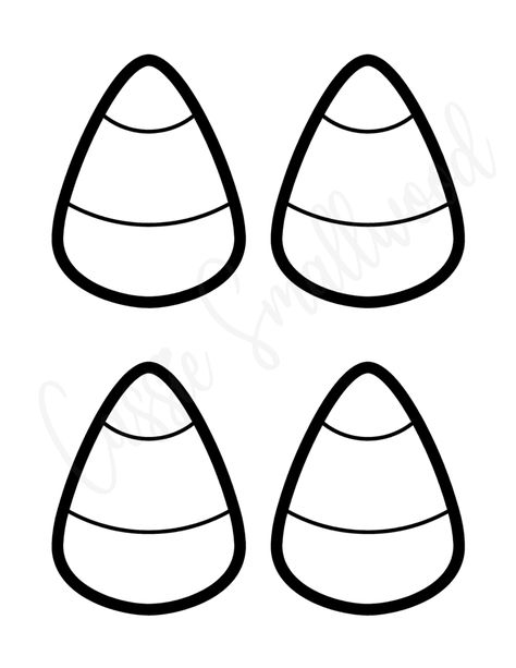 Candy Corn Cutout, Candy Corn Outline, Ghost Paper Chain, Candy Corn Template Free Printable, Candy Corn Template, Candy Corn Drawing, Corn Template, Corn Printable, Halloween Dibujos