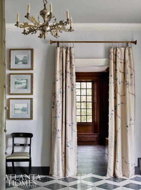 Pintu Interior, Painted Curtains, Moving Walls, Doorway Curtain, Southern Living Homes, Atlanta Homes, Curtain Ideas, Door Curtains, Window Coverings