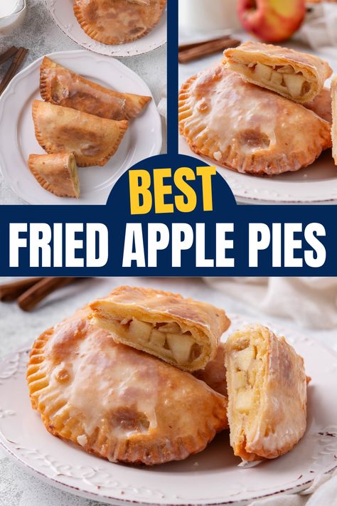 I think these fried apple pies are the best apple dessert ever. Crispy, sweet, and filled with cinnamon apple flavor, you'll be hooked after one bite! Fried Pies Recipe, Mcdonalds Apple Pie, Crumble Recipes, Apple Dessert Recipes Easy, Best Apple Desserts, Apple Pie Crust, Ready Made Pie Crust, Fried Apple, Fried Apple Pies