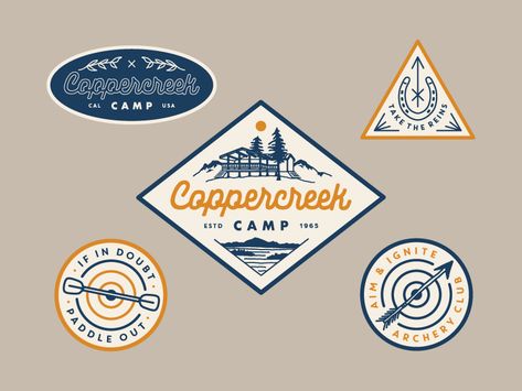 Hat Patches Design, Camp Patches, Camper Logo, Indoor Park, Camp Logo, Identity Design Inspiration, Rv Resort, Visual Identity Design, Letterhead Design