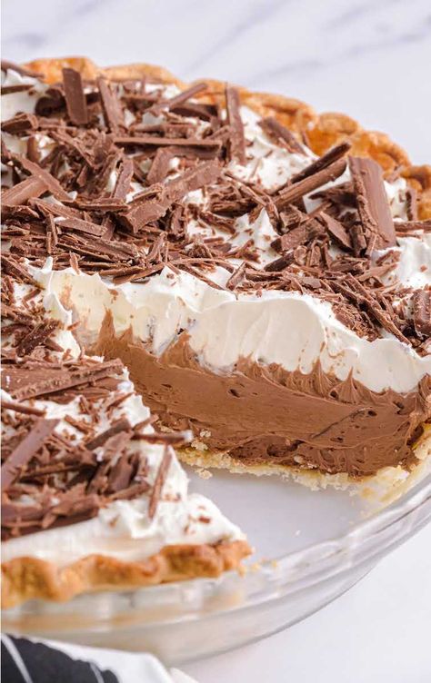 Chocolate Pudding Pie Recipe, Easy Chocolate Pie Recipe, German Chocolate Pie, German Chocolate Pies, Pudding Pie Recipes, Silk Pie Recipe, Beyond Frosting, Chocolate Pie Recipe, Chocolate Silk Pie