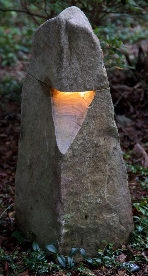 Stone Lighting, Stone Sculptures, Stone Lamp, Garden Lights, Stone Sculpture, Stone Work, Stone Design, Zen Garden, Landscape Lighting