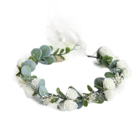 Amazon.com: FIDDY898 Flower Crown Floral Wreath Headband Floral Crown Wedding Festivals Photo Props Headpiece F01 : Clothing, Shoes & Jewelry Hair With Flower Crown, Baby's Breath Crown, Floral Headband Wedding, White Flower Crown, Flower Girl Hair Accessories, Floral Crown Wedding, Boho Flower Crown, Flower Girl Hair, Flower Crown Headband