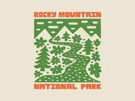 National Park Illustration, Park Images, Park Illustration, Mountain Illustration, Design And Illustration, National Park Posters, Parking Design, Rocky Mountain National, Rocky Mountain National Park